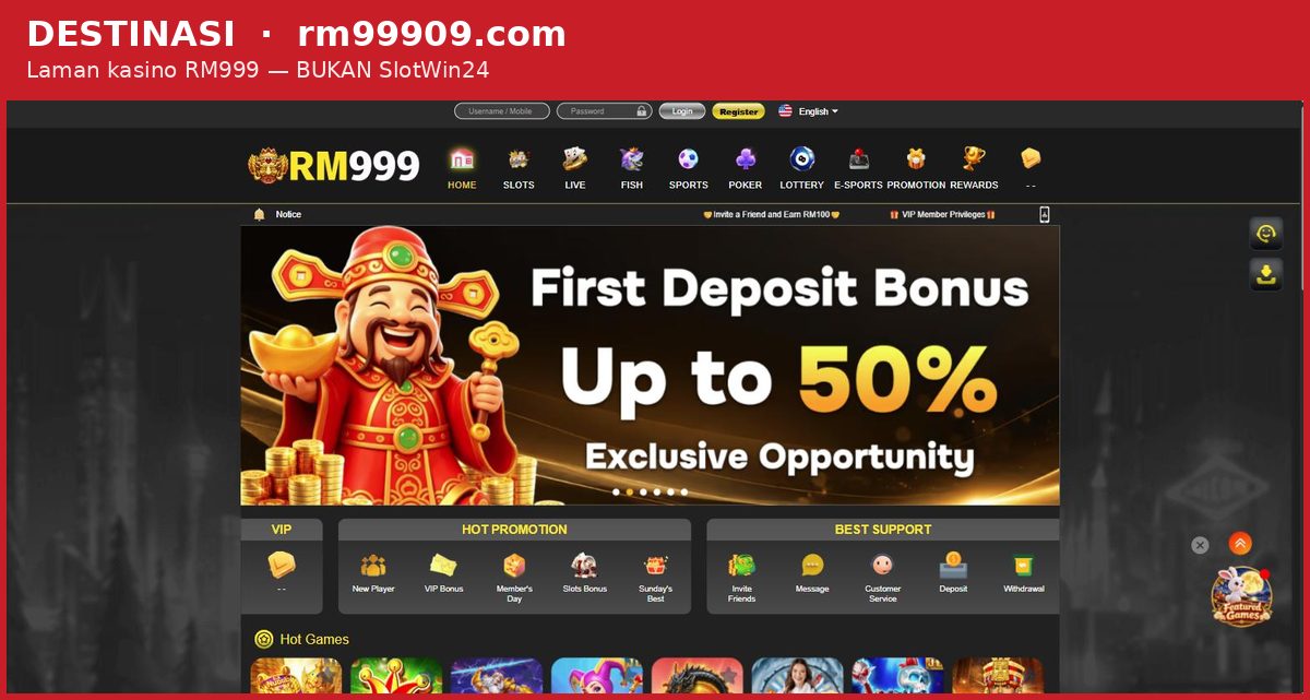 Butang daftar slotwin24.bet menghantar ke laman kasino RM999